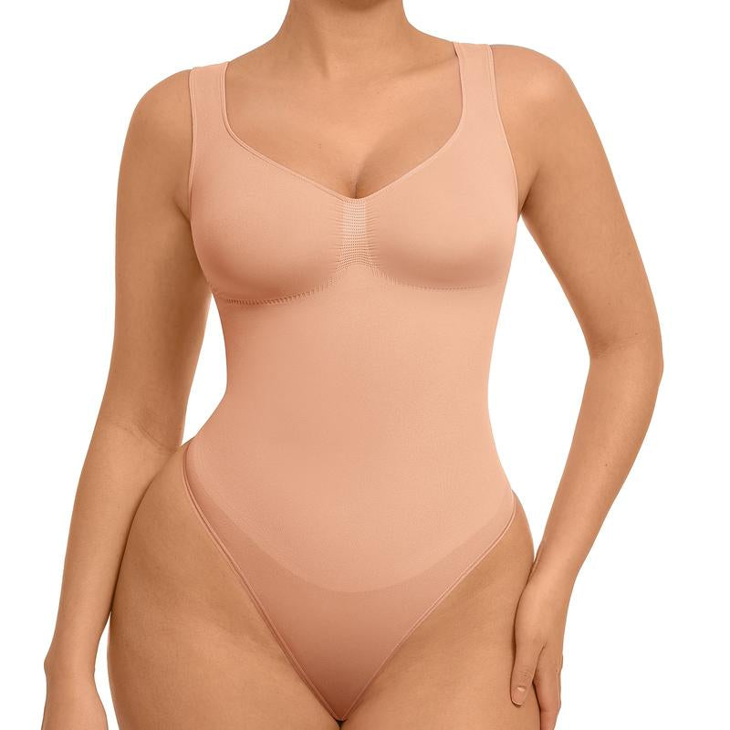 Feelingirl Women'S Seamless Sleeveless Thong Bodysuit for Tops and Comfortable for Lady Soft Womenswear Basic