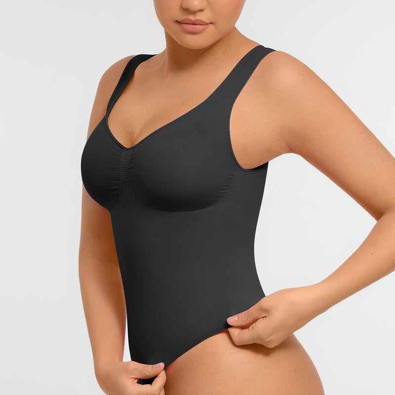 Feelingirl Women'S Seamless Sleeveless Thong Bodysuit for Tops and Comfortable for Lady Soft Womenswear Basic