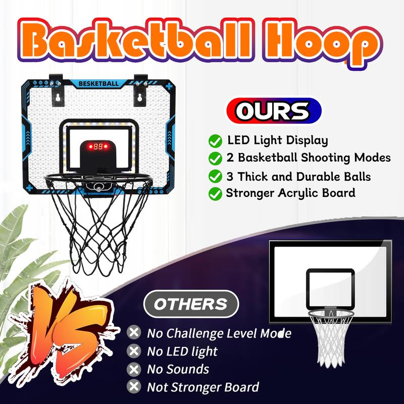 Basketball Hoop Set , Electronic Scoring & Lights Toy