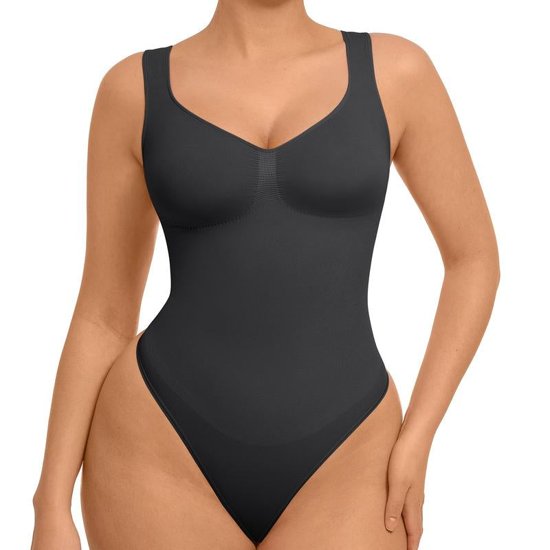 Feelingirl Women'S Seamless Sleeveless Thong Bodysuit for Tops and Comfortable for Lady Soft Womenswear Basic