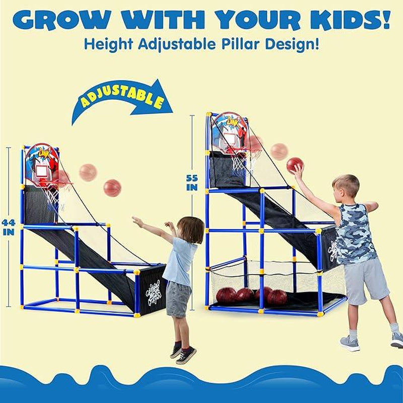2025 Toys for Kids Arcade Basketball Game Set with 4 Balls and Hoop Outdoor Sport Play - Easy Set up - Air Pump Included Christmas Gifts for Kids Outdoor Play Toys Boys / Bow and Arrow Set