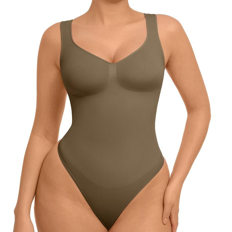 Feelingirl Women'S Seamless Sleeveless Thong Bodysuit for Tops and Comfortable for Lady Soft Womenswear Basic